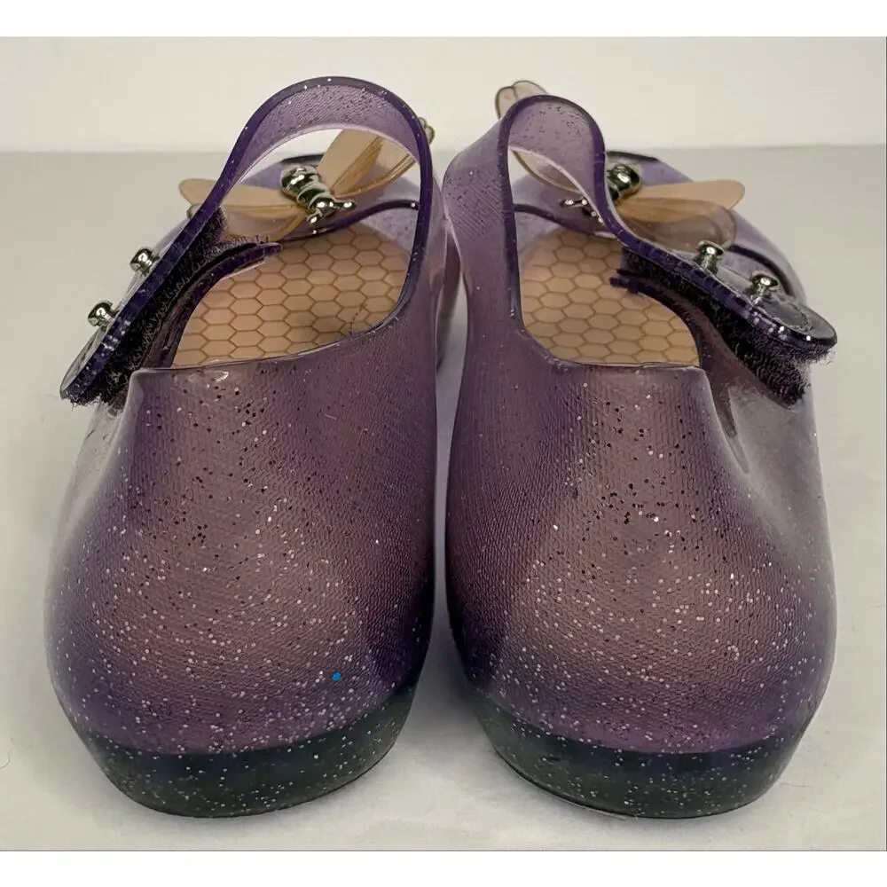 Mini Melissa Ultragirl Dragonfly Purple Flats Size 12 Child
